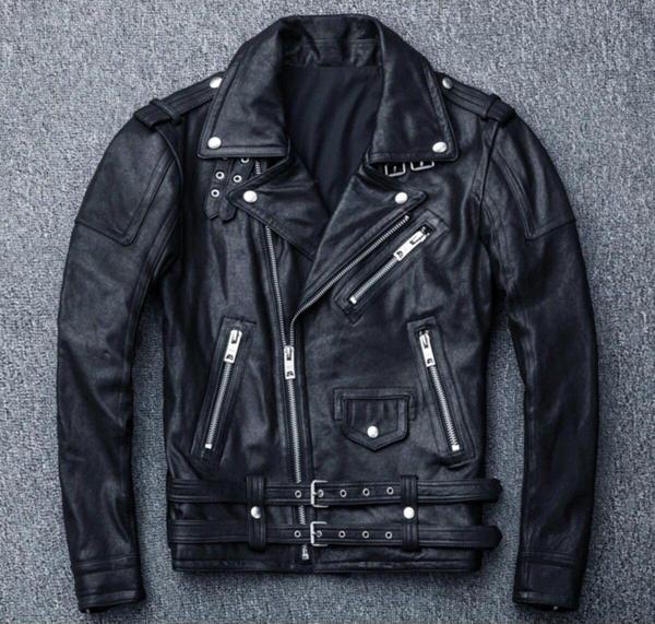 Nyc Giyim Tekstil Hakiki Deri Motosiklet Biker Mont - Image 1