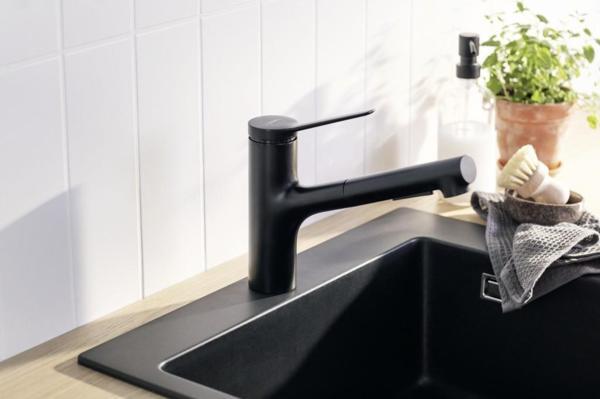 Hansgrohe Zesis M33  Tek kollu Eviye Bataryası 150 2 jet Satin Siyah - Image 1