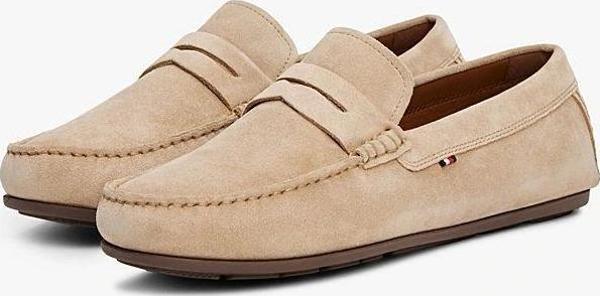 Tommy Hilfiger Erkek  Bej Deri Loafer - Image 1