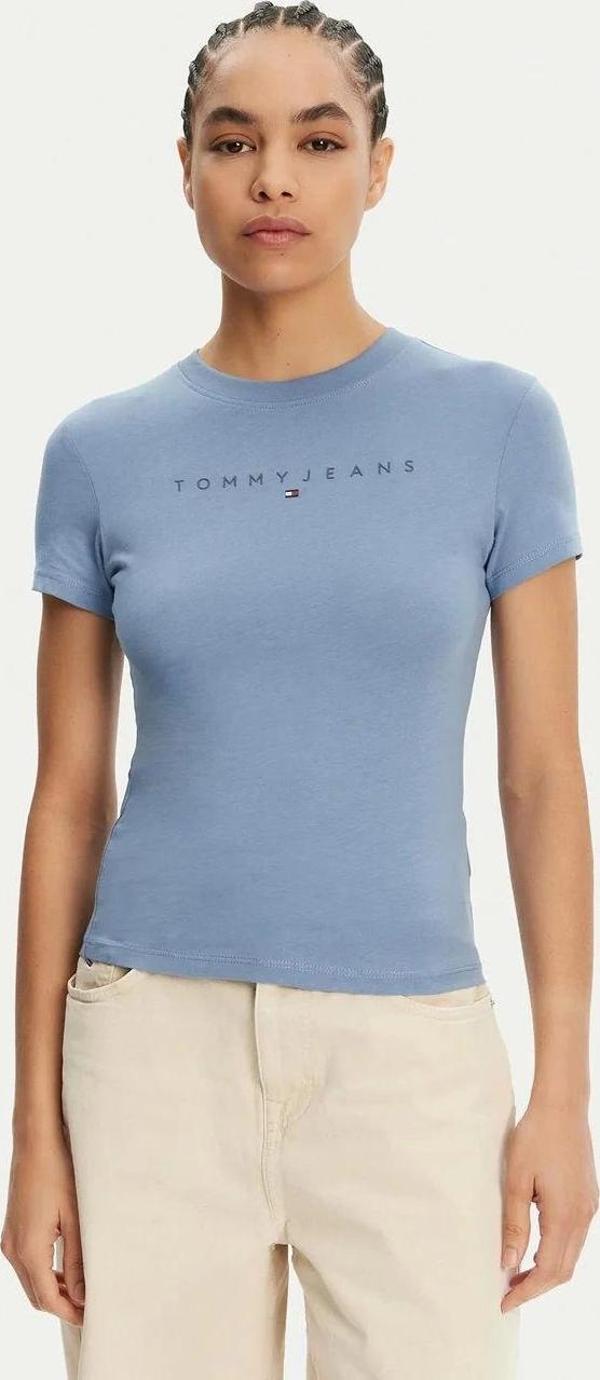 Tommy Jeans Kadın  Mavi T-Shirt - Image 1