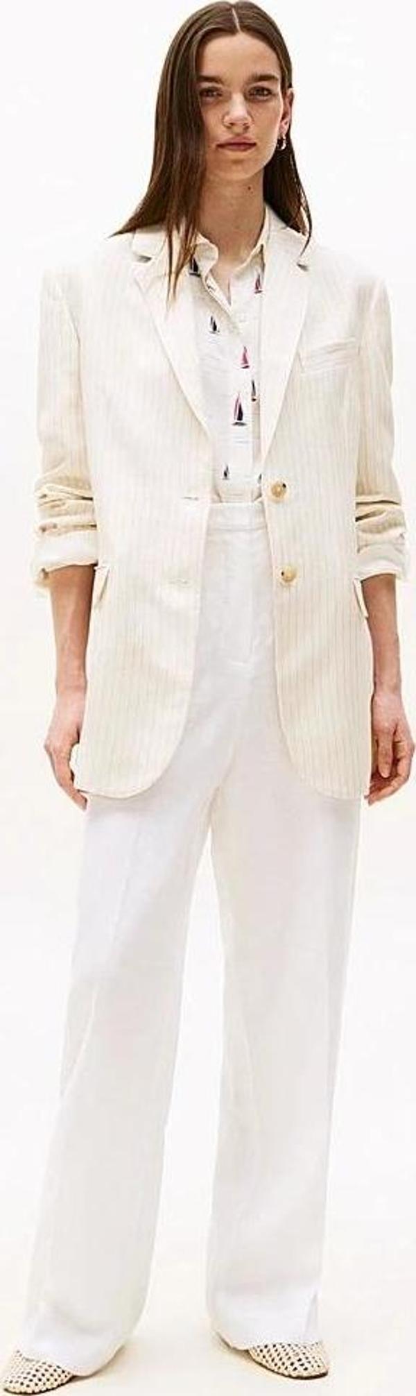VISCOSE LINEN RELAXED SB BLAZER - Image 1