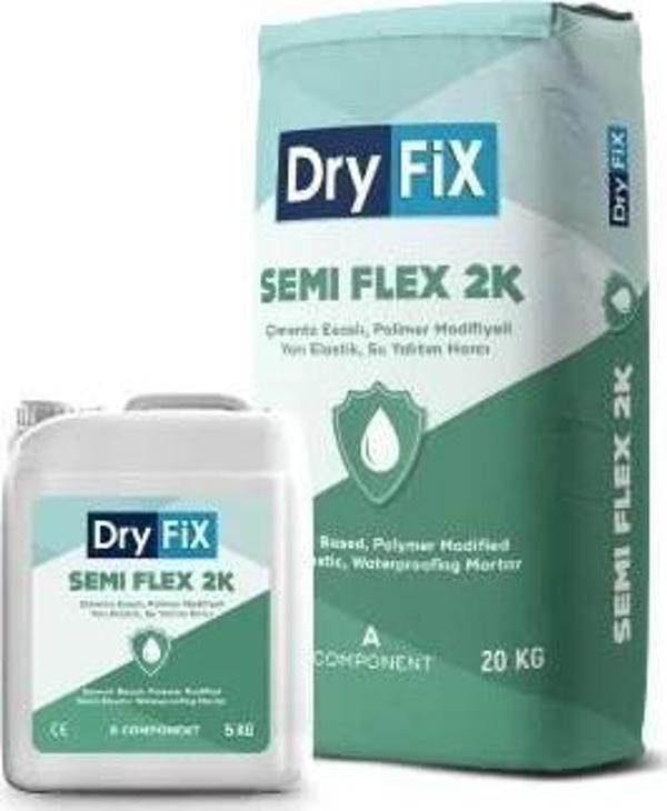 DryFix Semi Flex 2K Yarı Elastik Çimento Esaslı Sürme Su Yalıtımı 25 Kg Set - Image 1