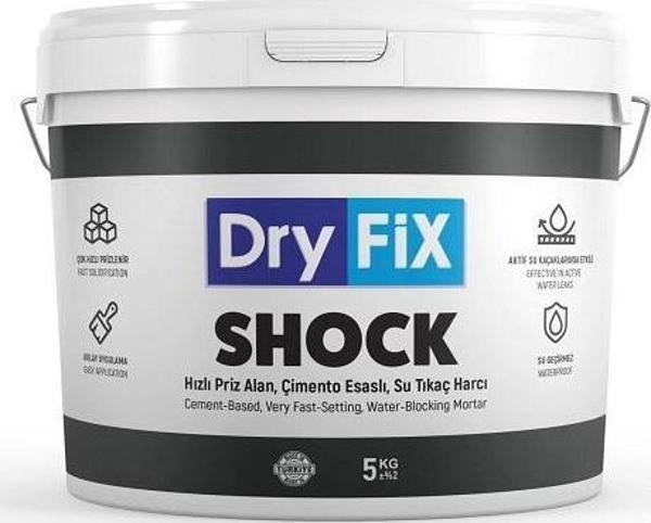 DryFix Shock Çimento Esaslı Hızlı Priz Alan Su Tıkaç Harcı 5 Kg - Image 1