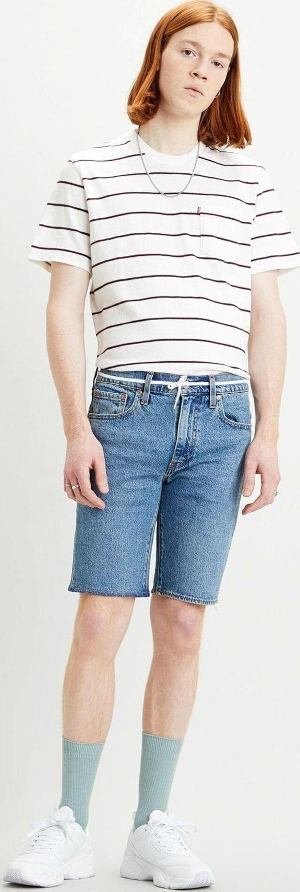 Erkek Mavi Slim Jean Şort 412 39387 0003 - Image 1