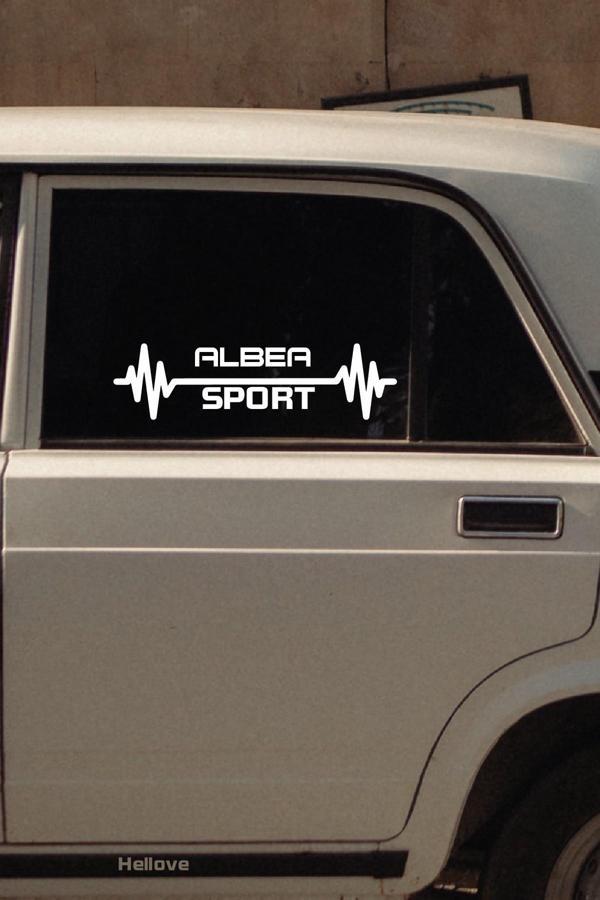 Fiat Albea Nabız Kalp Atışı Araç Ritim Oto Sticker 2 Adet Beyaz 20*7 Cm - Image 1