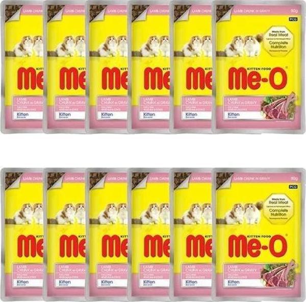 Me-O Pouch Kitten Kuzu Etli Yaş Kedi Maması 80 Gr x 12 Adet - Image 1