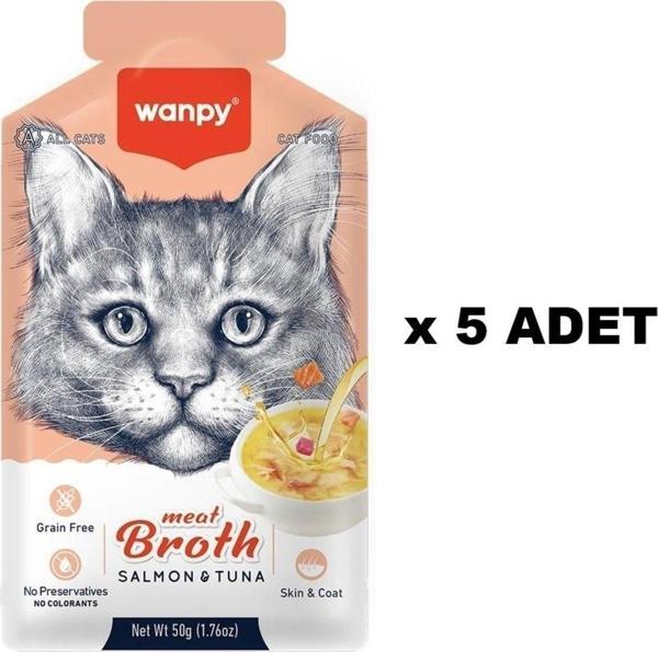 Kediler Için Somon & Ton Balığı Eti Çorbası 50g - Image 1