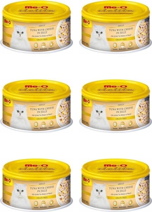 Delite Ton Balık Ve Peynirli Tahılsız Kedi Konservesi 80 Gr X 6 Adet - Image 1