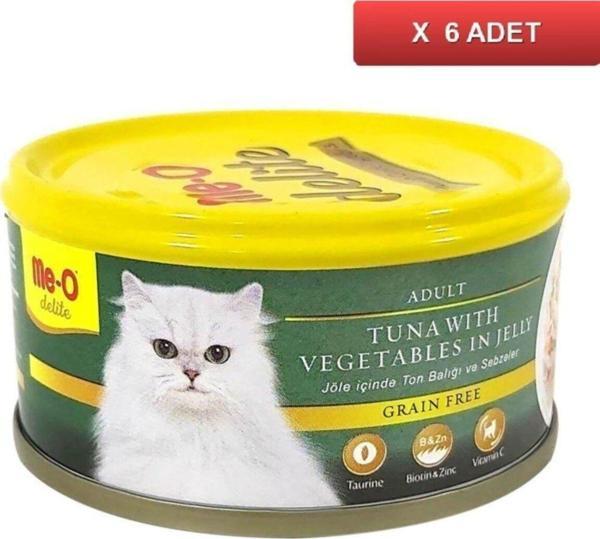 Delite Ton Balıklı Sebzeli Tahılsız Kedi Konservesi 80 Gr (6 Adet) - Image 1