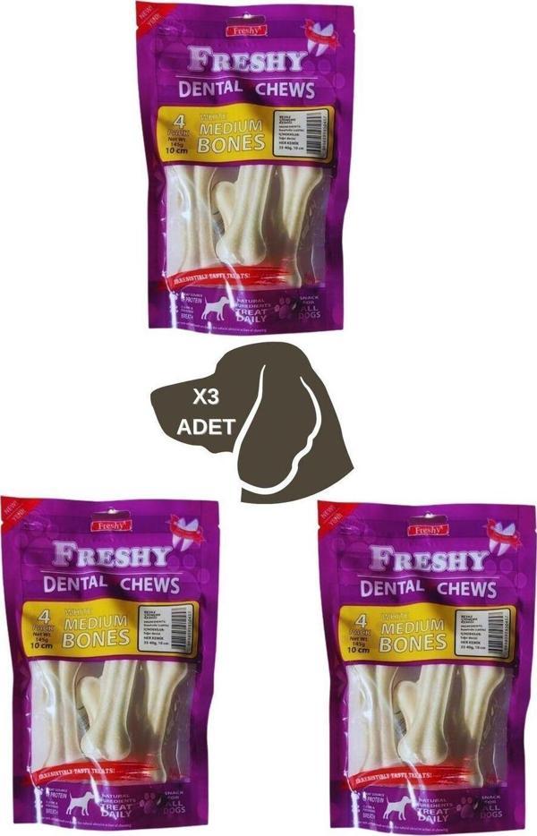 Beyaz Dental 10 Cm Kemik 4 Adet 3 Lü Paket - Image 1