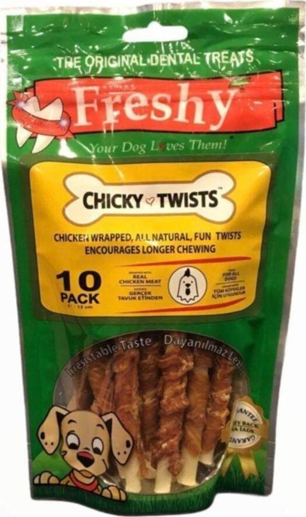 Chicky Twists Tavuk Etli Burgu Çiğneme Kemiği 90 gr 10 Adet - Image 1