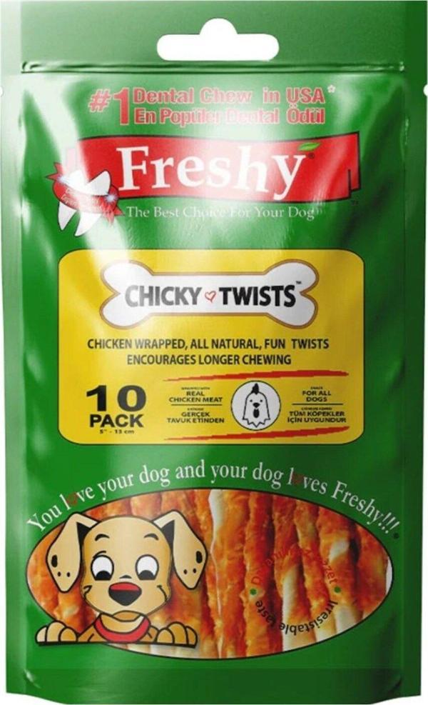 Freshy Tavuklu Twist Köpek Çiğneme Çubuk X 3 Adet - Image 1