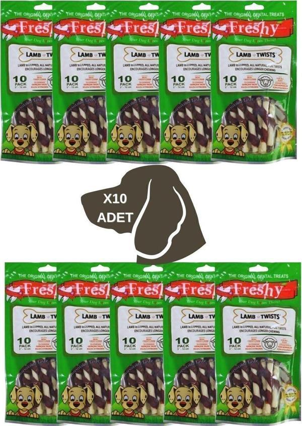 Lamb Twists - Kuzu Kaplı Sütlü Burgu Köpek Ödülü 90 Gr-10 Çubuk 10Lu Paket - Image 1