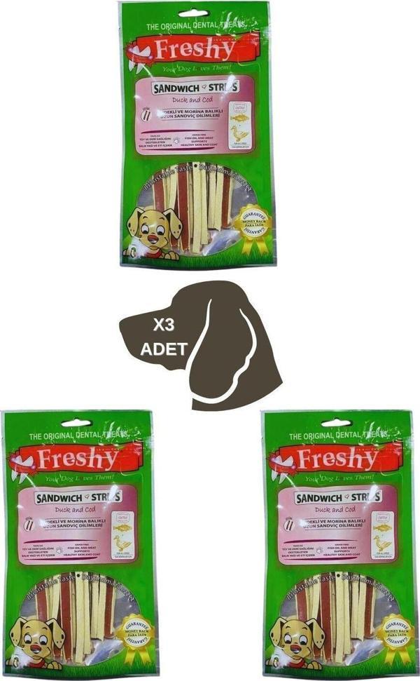 Sandwich Strips Ördekli ve Morina Balıklı Köpek Ödülü 3 Adet - Image 1