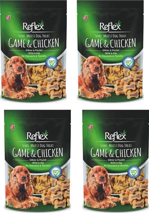 Tavuklu Ve Av Hayvanlı Semi Moist Köpek Ödül Maması 4x150gram - Image 1