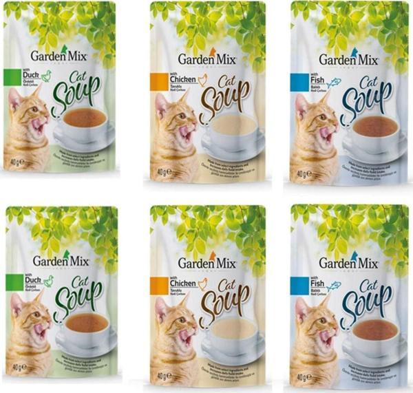 GardenMix Soup Karışık Kedi Çorbası 40 gr x 6 Adet - Image 1