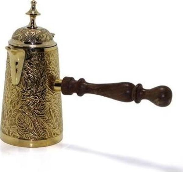 Büro Ev Ofis Kahve Keyfi için 19CM Pirinç Yapım Dekoratif Cezve - Image 1