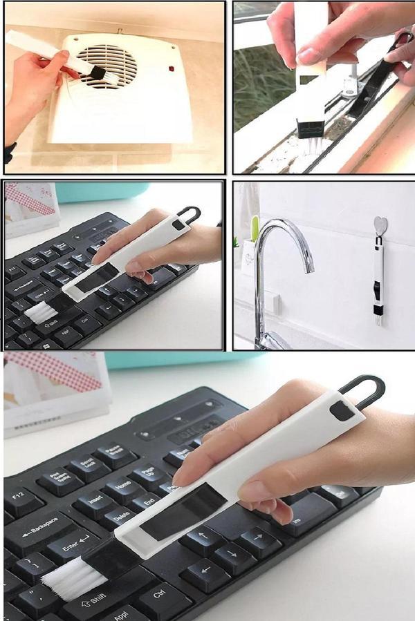 Büro Ev Ofis Yazlık Hijyeni için Mini Dar Bölge Köşe Bucak Temizler Kürekli Toz Fırçası - Image 1