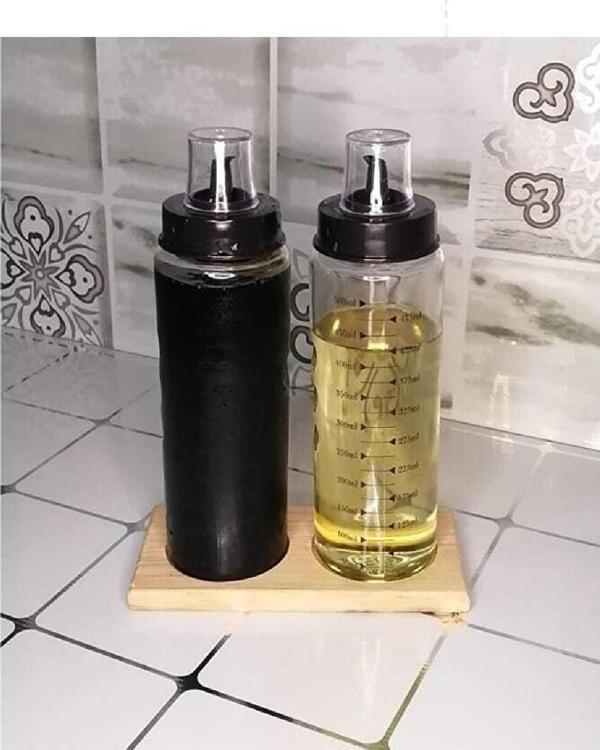 Büro Ev Ofis Mutfağı için 2BÖLME Ahşap Stand Sosluk Sirkelik Limonluk Yağdanlık Altlığı - Image 1