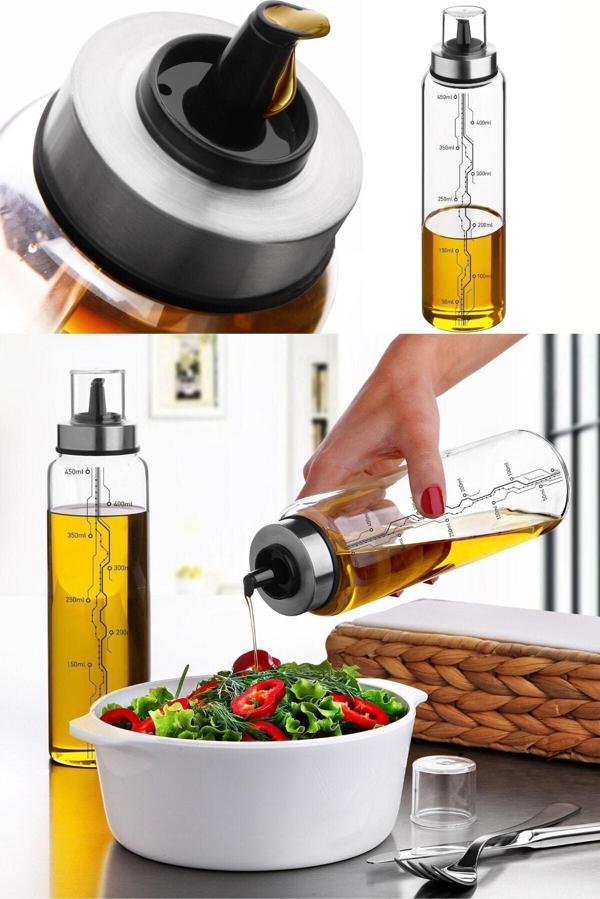 Büro Ev Ofis Mutfağı için 500ML Borosilikat Cam Sızdırmaz Sirkelik Lionluk Sosluk Yağdanlık - Image 1