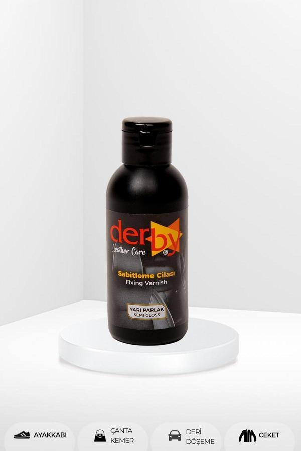 DERBY Boya Sonrası Deri Boyası Sabitleme Cilası Yarı Parlak 100ml - Image 1