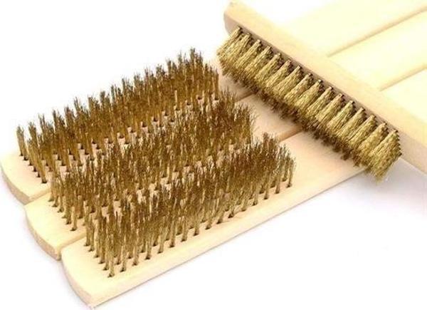 Büro Ev Ofis Yazlık Hijyeni için Ahşap Saplı Metal Telli Pas Kir Sökme Temizleme Fırçası - Image 1