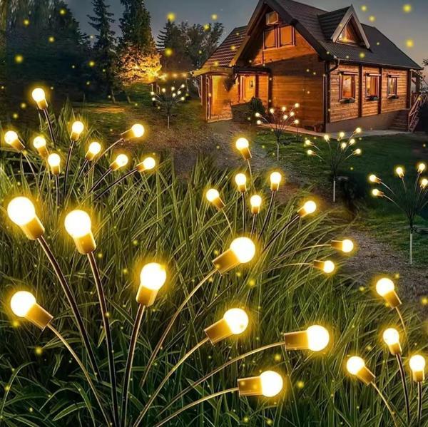 8 LEDLİ GÜNEŞ ENERJİLİ 2 MODLU SARI IŞIK BAHÇE AYDINLATMA LAMBASI SOLAR BAHÇE SÜSÜ - Image 1