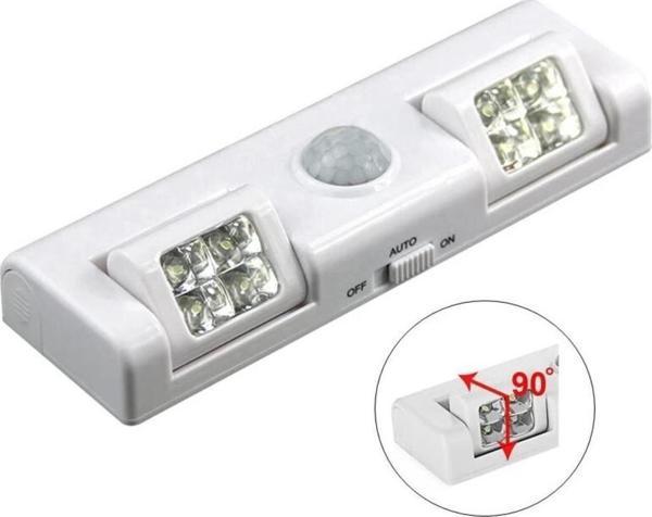 MİGHTY HAREKET SENSÖRLÜ PİLLİ 8 LED 2 TARAFLI MASA LAMBASI EV ELBİSE DOLABI LAMBA IŞIK - Image 1