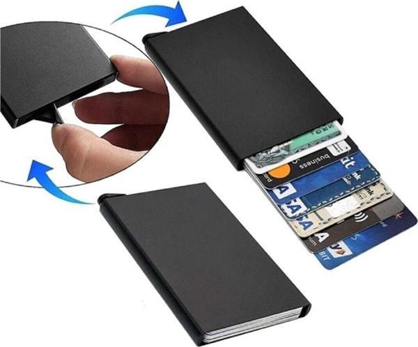 SRTfootcare Otomatik Mekanizmalı Metal Kredi Kartlık Rfıd Korumalı 1 Adet - Image 1