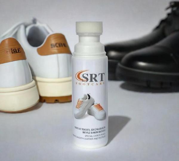 SRTfootcare Spor Beyaz Deri Ve Kumaş Ayakkabı Boyası 75 Ml. - Image 1