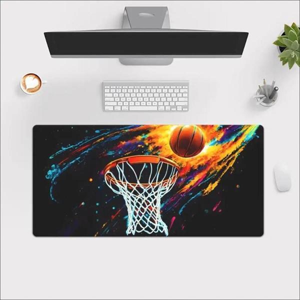 70X30 CM BASKETBOL POTASI TEMALI KAYDIRMAZ TABAN SPEED YÜZEY OYUNCU MOUSE PAD GAMİNG - Image 1