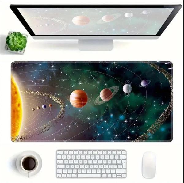 70X30 CM GÜNEŞ SİSTEMİ TEMALI KAYDIRMAZ TABAN SPEED YÜZEY OYUNCU MOUSE PAD GAMİNG - Image 1