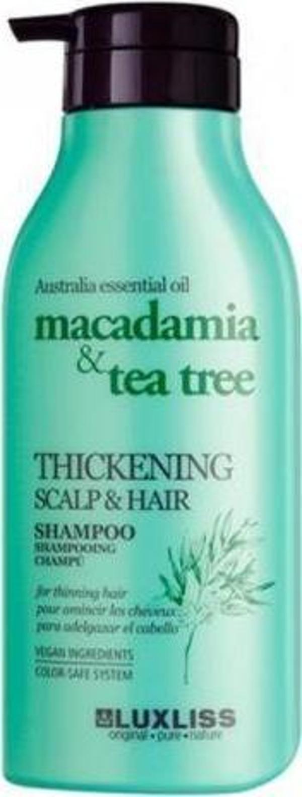 Luxliss Thickening Macadamia Tea Tree Thickening Scalp- Hair Shampoo 500 ml - Image 1