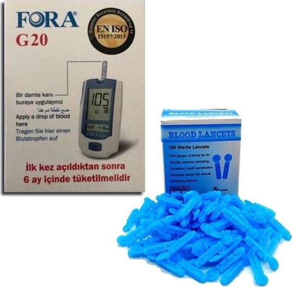 1 Kutu (50 Adet) G20 Kan Şekeri Ölçüm Çubuğu + 1 Kutu (100 Adet) Lanset - Image 1