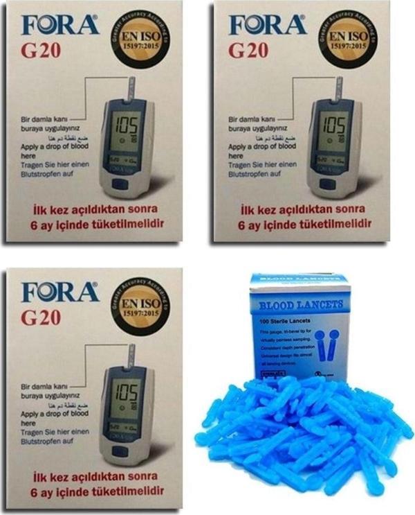 3 Kutu (150 Adet) G20 Kan Şekeri Ölçüm Çubuğu + 1 Kutu (100 Adet) Lanset - Image 1