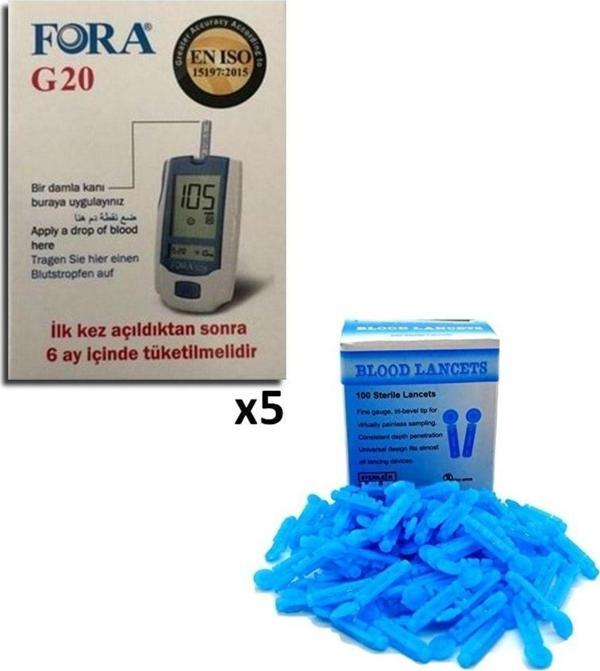 5 Kutu (250 Adet) G20 Kan Şekeri Ölçüm Çubuğu + 1 Kutu (100 Adet) Lanset - Image 1