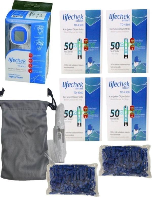 Kan Şeker Ölçüm Cihaz Delme Kalemi Taşıma Çantası 200 Lanset Iğne 4 Kutu Strip - Image 1