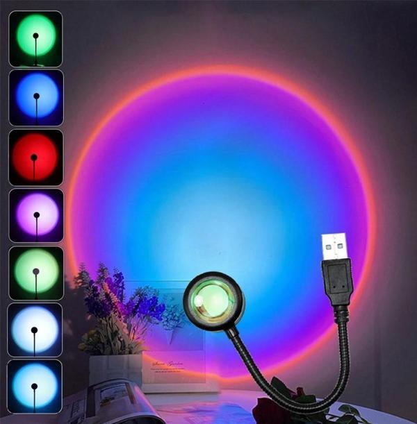 SGE TEKNOLOJİ USB LED 7 RENK 14 MOD PROJEKTÖR LAMBASI FOTOĞRAF VE VİDEO ÇEKİM IŞIĞI DEKORATİF IŞIK - Image 1