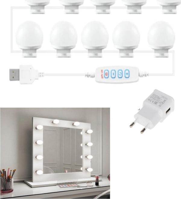 SGE TEKNOLOJİ10 LED AMPUL AYARLANABİLİR MAKYAJ AYNA IŞIĞI - Image 1