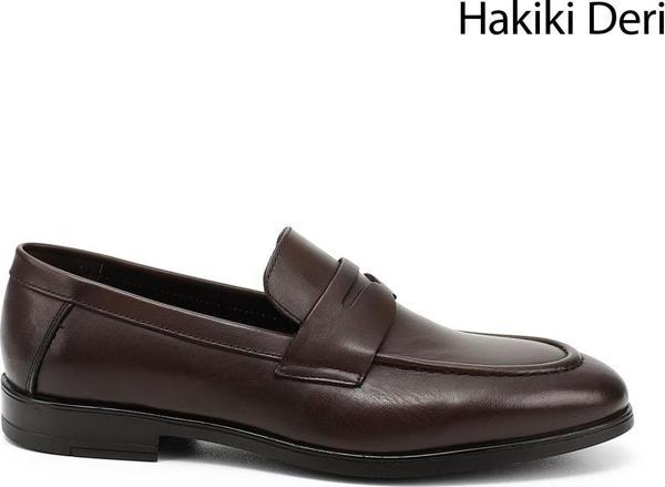 Erkek Kahverengi Hakiki Deri Loafer Ayakkabı - Image 1