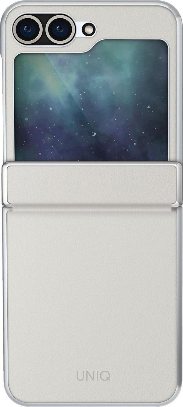 Samsung Galaxy Z Flip 6 Kılıf Ora Serisi Katlanabilir Deri Görünümlü Metal Çerçeve Kapak - Image 1