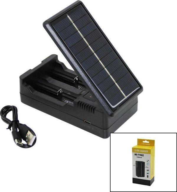 LI-ION CHARGER MS-TYN82  SOLAR - GÜNEŞ ENERJİLİ   2Lİ   PİL ŞARJ  ALETİ  1200mA (2818) - Image 1