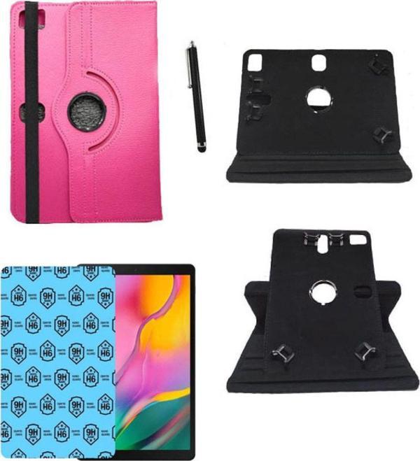 1t 10" 2020 Smart 8092 Universal Kancalı Tablet Kılıfı + Nano Ekran Koruyucu + Kalem - Image 1