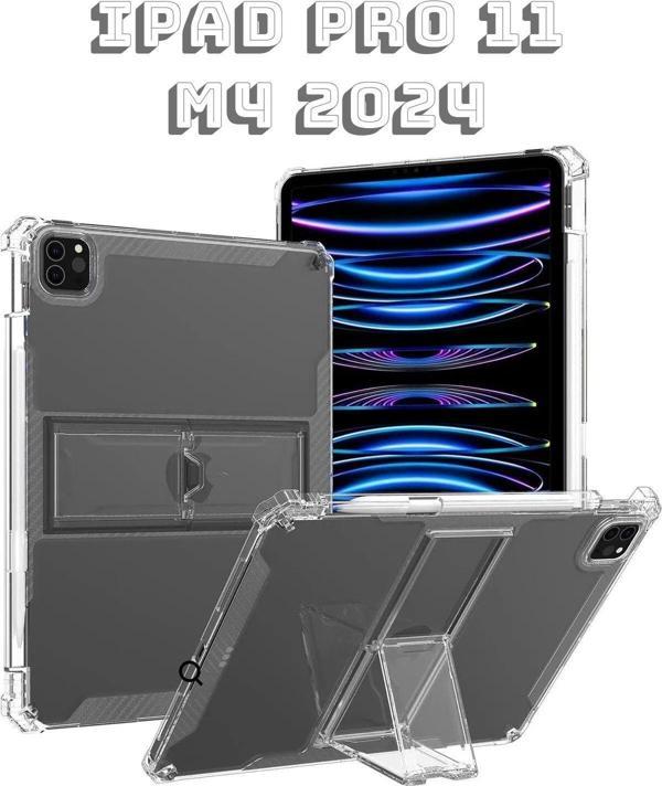 Ipad Pro 11 2024 M4 Çip Uyumlu 360° Dönebilen Standlı Tablet Kılıfı Ekran Koruyucu ve Kalem Seti - Image 1