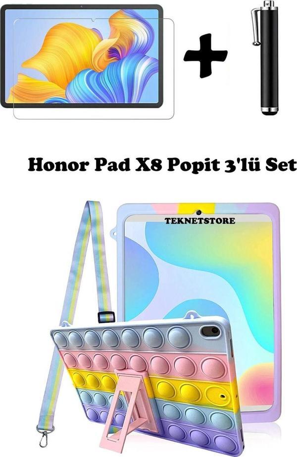 Honor Pad X8 10.1 Inç Uyumlu Kılıf Popit Standlı Kılıf Askılı Silikon Eğlenceli 3'lü Set - Image 1