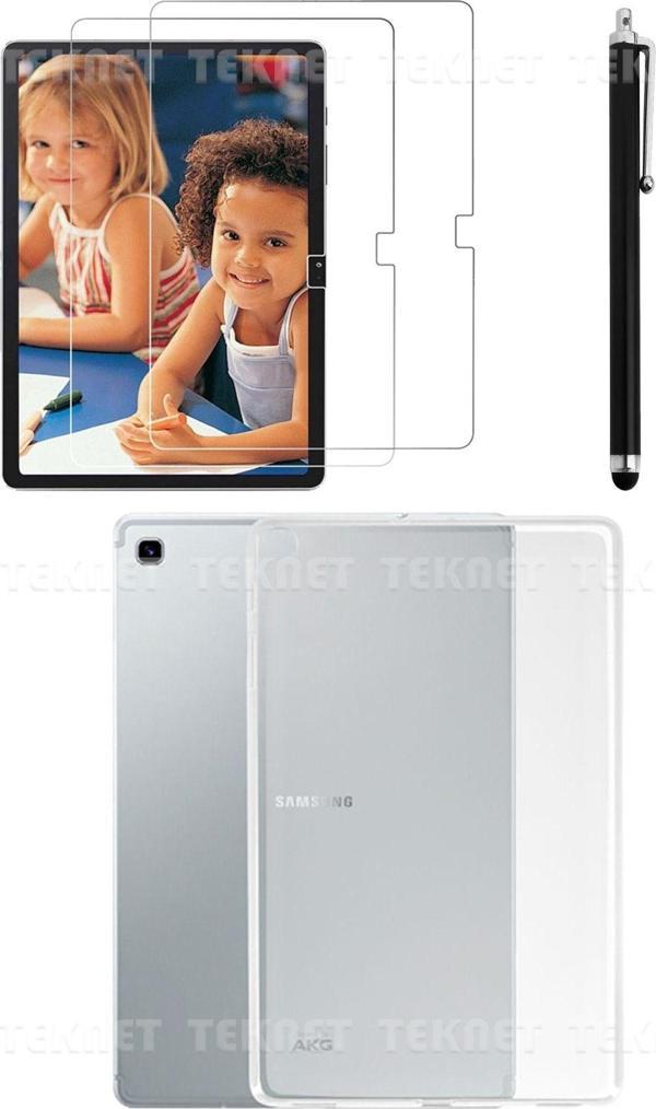 Samsung Galaxy Tab A7 Lite T220 Silikon Tablet Kılıfı Kapak - Ekran Koruyucu - Kalem 3'lü Set - Image 1