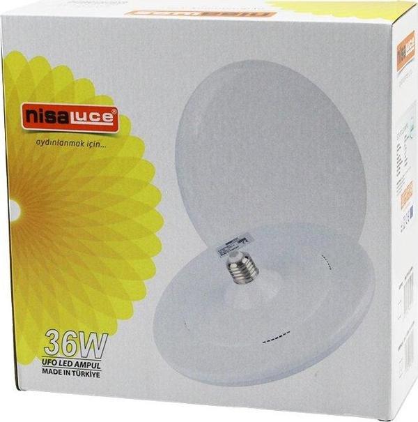 NİSALUCE EAMP-063/KB 36W E27 UFO TİPİ LED LAMBA AMPUL KRİSTAL DESENLİ MİKA PLS.KAPAK 6400K - 3240LÜMEN (2818) - Image 1