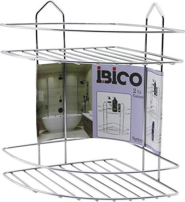 2 KATLI - ÜÇGEN   KROM   METAL  BANYO KÖŞELİK - DUŞKABİN RAF (2818) - Image 1