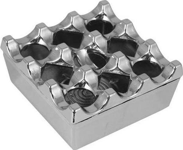 Kapaklı Paslanmaz Kare Küllük - Kapaklı Metal Kül Tablası - Kafe Küllüğü Restoran Küllüğü Masaüstü Küllük - Image 1