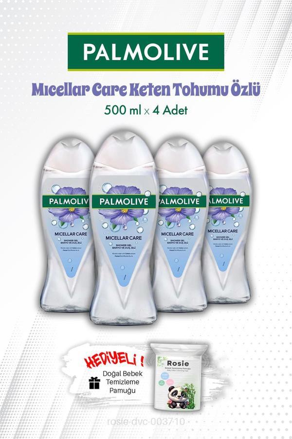 4 Adet 500 ML Palmolive Mıcellar Care Keten Tohumu Özlü Duş Jeli ve ROSIE - Image 1